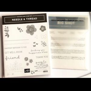 Stampin up Needle and Thread stamp and dies - Used